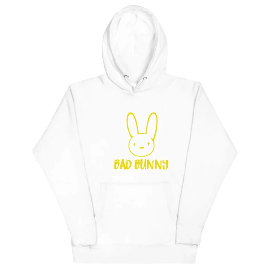 Bad Bunny Yellow Logo Print Hoodie